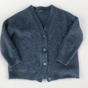 Jenni Kayne Cropped Cocoon Charcoal Gray Cashmere Cardigan Sweater - XXS